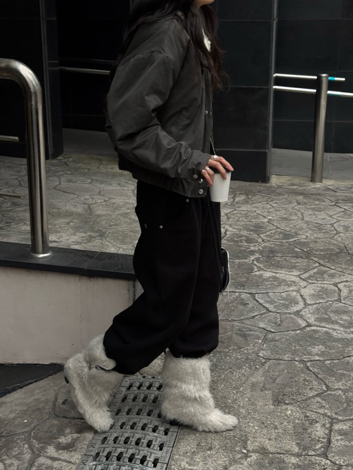 Inssense - Korean Women Fashion - #momslook - Denim Waist Layered Sweat Pants - 4