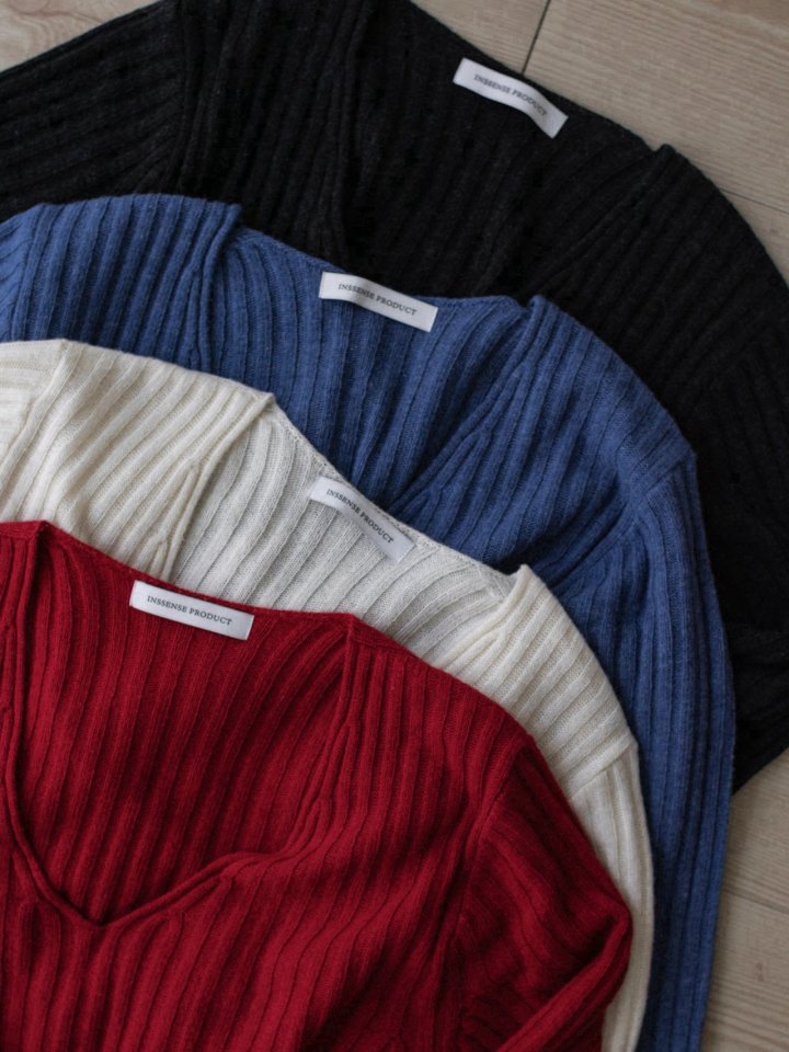 Inssense - Korean Women Fashion - #womensfashion - Oversized Merino Wool V-Neck Knit - 12