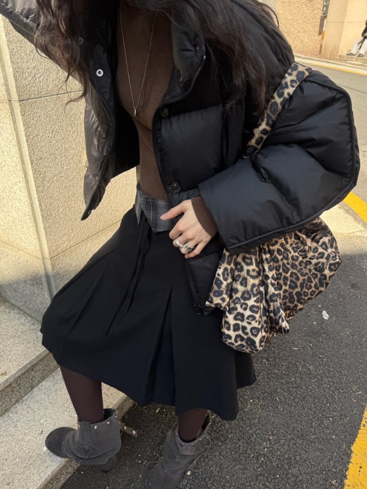 Inssense - Korean Women Fashion - #womensfashion - Check Waist Pleated Midi Skirt - 6