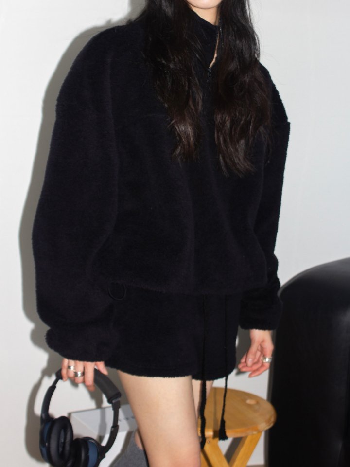 Inssense - Korean Women Fashion - #momslook - Teddy Fleece Cozy Drawstring Shorts - 4