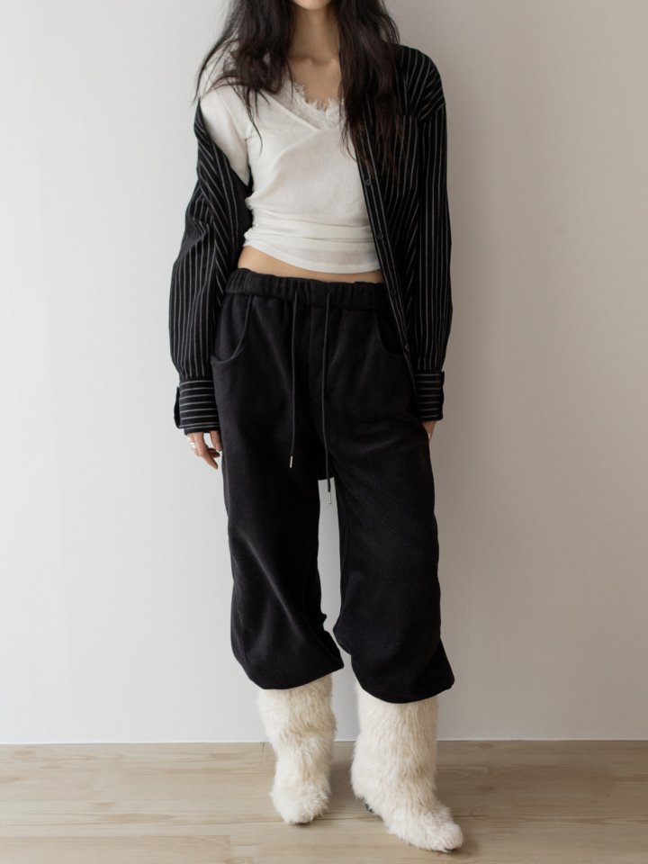 Inssense - Korean Women Fashion - #womensfashion - Side Panel Line Fleece Jogger Pants - 6