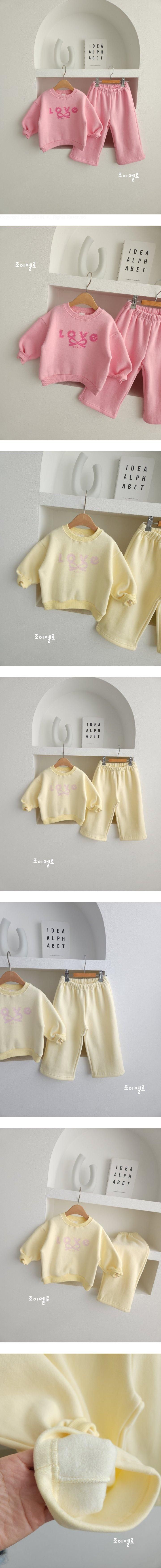 Joy ello - Korean Children Fashion - #todddlerfashion - Lovely Ribbon Top Bottom Set