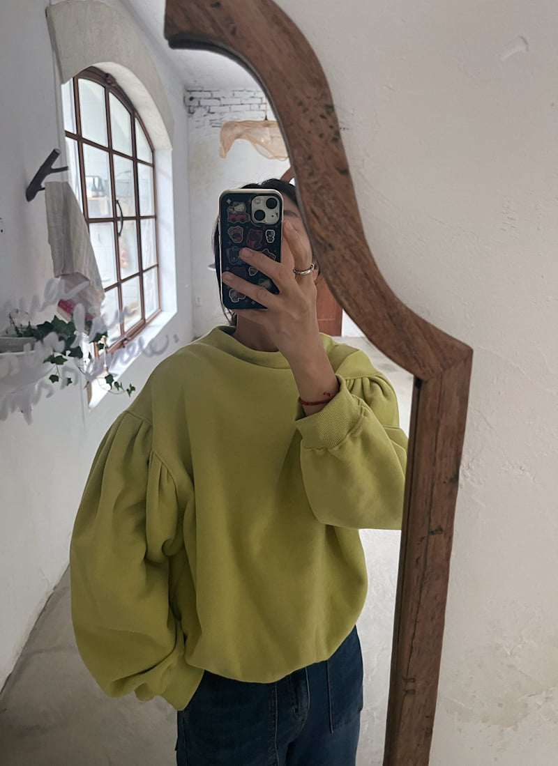 Lagrass - Korean Women Fashion - #restrostyle - Puff Sweatshirt - 2