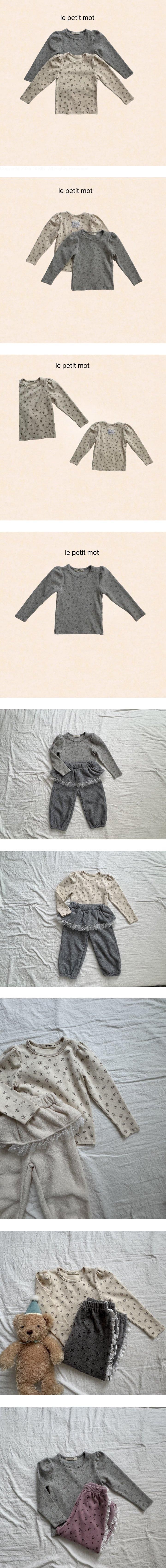 Le petitmot - Korean Children Fashion - #littlefashionista - Flower Label Tee - 2
