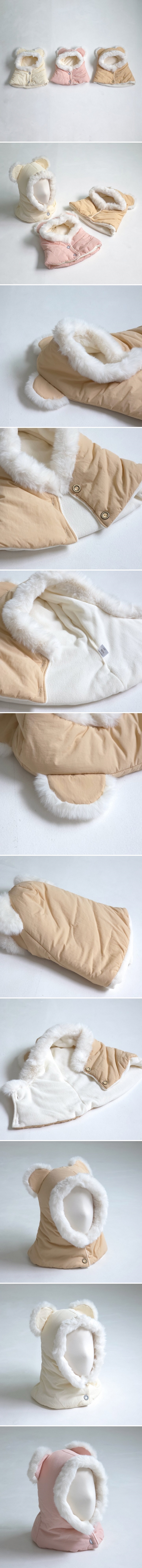 Little Hat - Korean Baby Fashion - #babyootd - Bear Soft Padded Hood Warmer