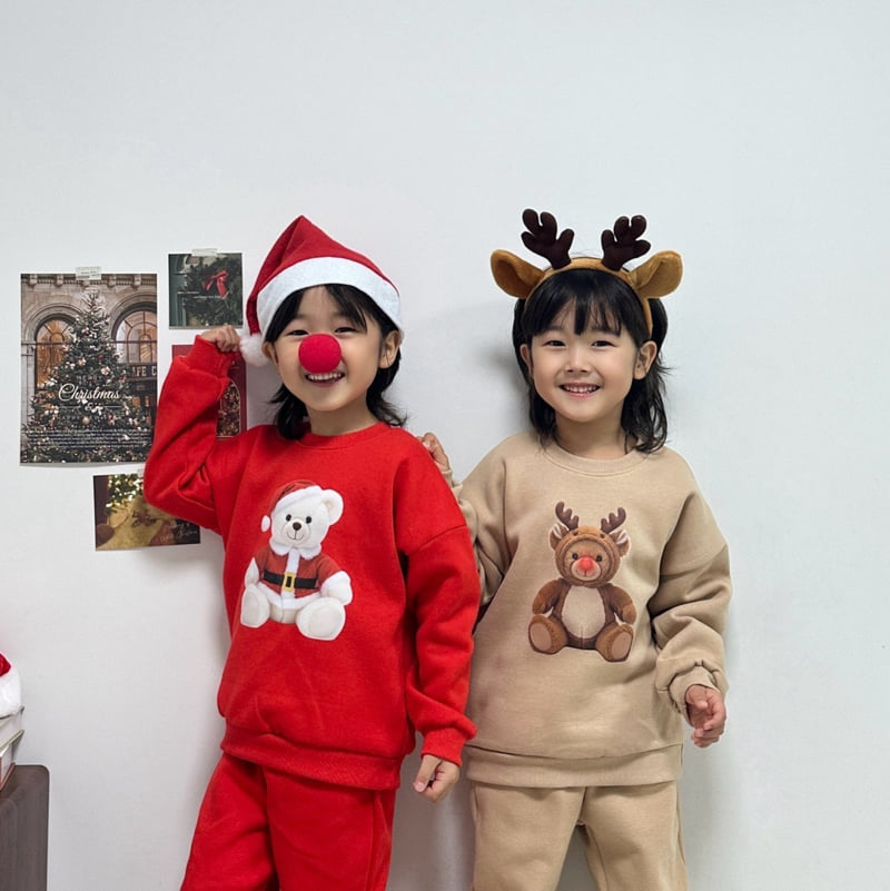 Little Rabbit - Korean Children Fashion - #kidsstore - Fleece Rudol Bear Set