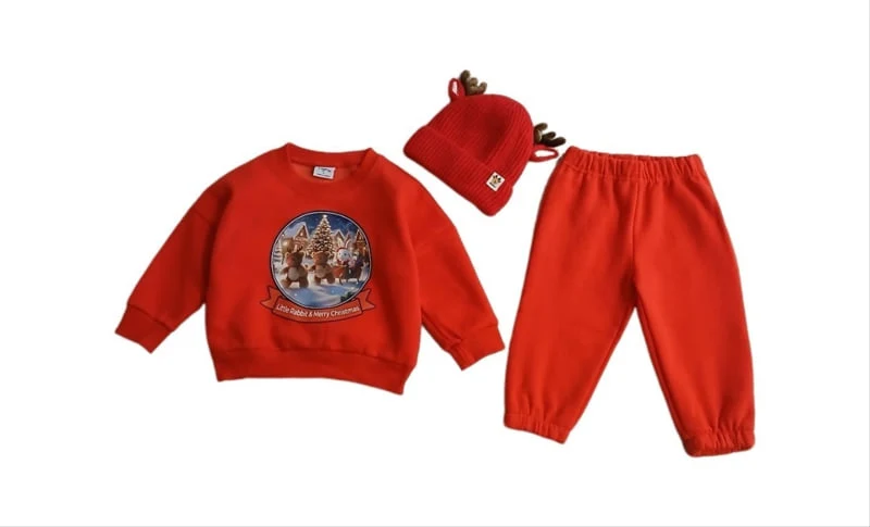 Little Rabbit - Korean Children Fashion - #stylishchildhood - Fleece Rabbit Santa Set - 9