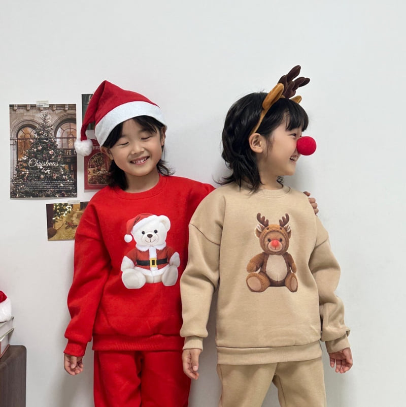 Little Rabbit - Korean Children Fashion - #todddlerfashion - Fleece Rudol Bear Set - 8