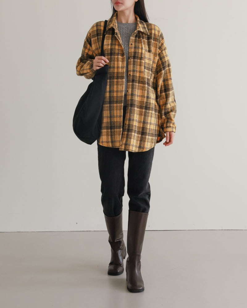 Lovely - Korean Women Fashion - #restrostyle - Mine Check Shirt - 2