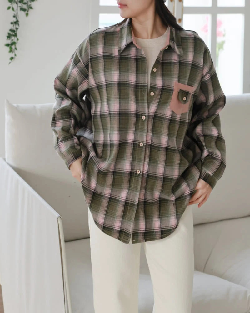 Lovely - Korean Women Fashion - #romanticstyle - Canoe Check Shirt - 5
