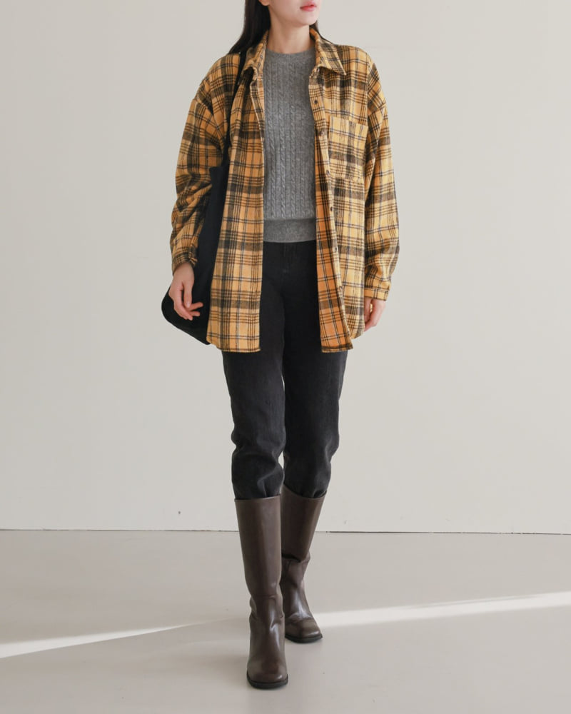 Lovely - Korean Women Fashion - #romanticstyle - Mine Check Shirt - 3