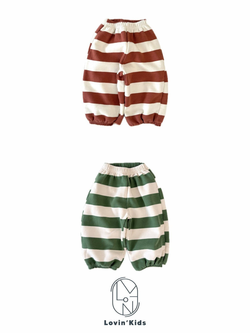 Lovin - Korean Baby Fashion - #babywear - Momo Stripe Jogger Pants - 2