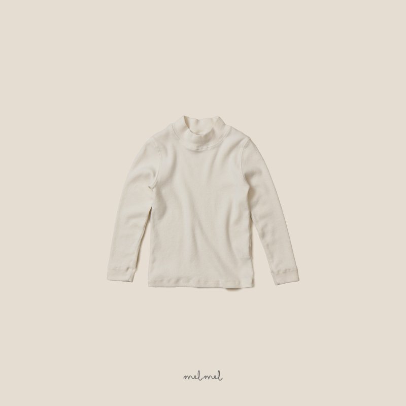Melmel - Korean Children Fashion - #kidsshorts - Ribbed Half Turtleneck Tee - 2