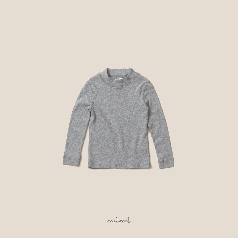 Melmel - Korean Children Fashion - #kidsstore - Ribbed Half Turtleneck Tee - 3