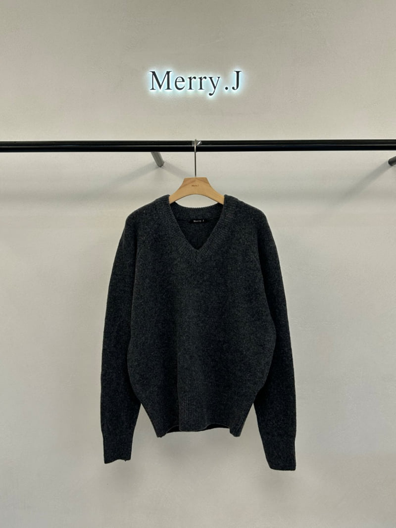 Merry J - Korean Women Fashion - #momslook - Air Wool V Neck Knit - 5