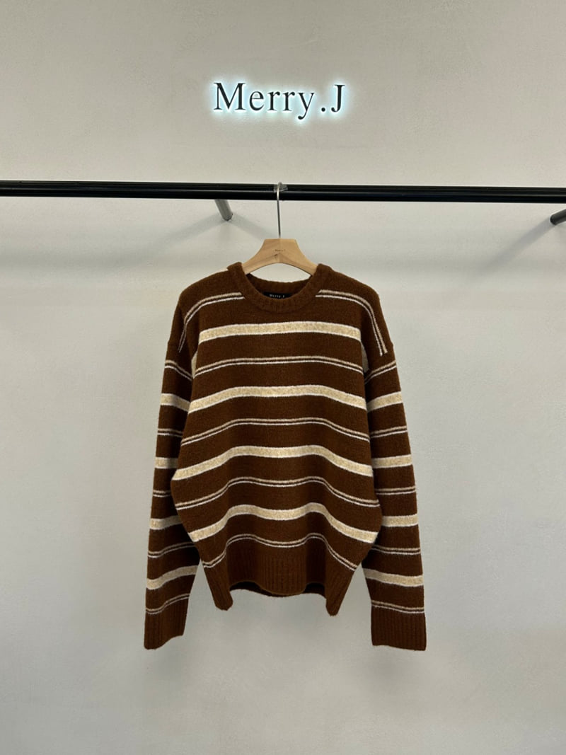 Merry J - Korean Women Fashion - #womensfashion - Old School Stripe Knit - 4