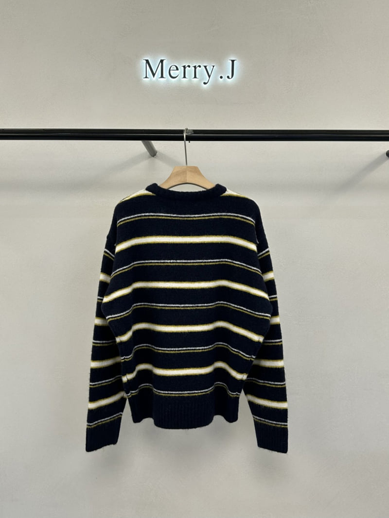 Merry J - Korean Women Fashion - #momslook - Old School Stripe Knit - 6