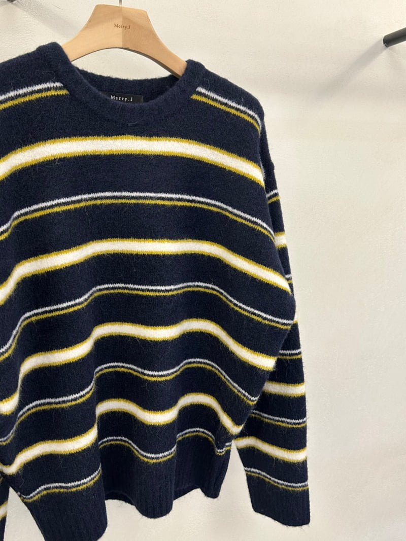 Merry J - Korean Women Fashion - #momslook - Old School Stripe Knit - 7