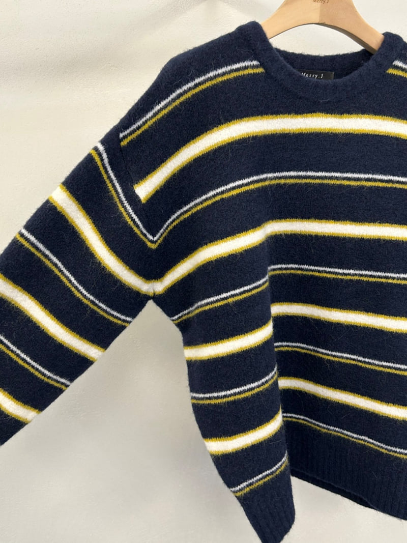 Merry J - Korean Women Fashion - #vintagekidsstyle - Old School Stripe Knit - 11