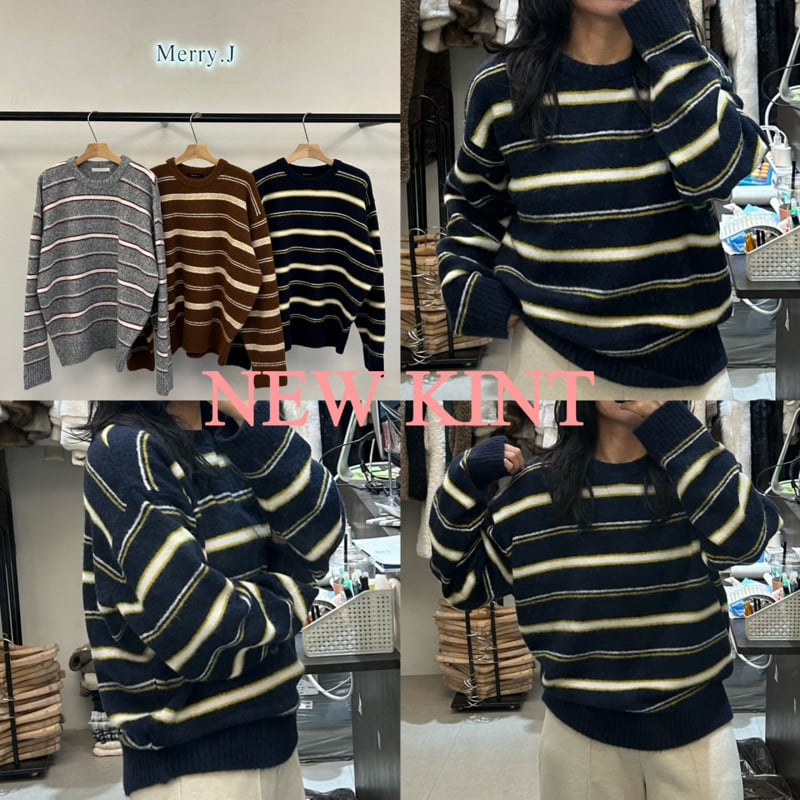 Merry J - Korean Women Fashion - #womensfashion - Old School Stripe Knit