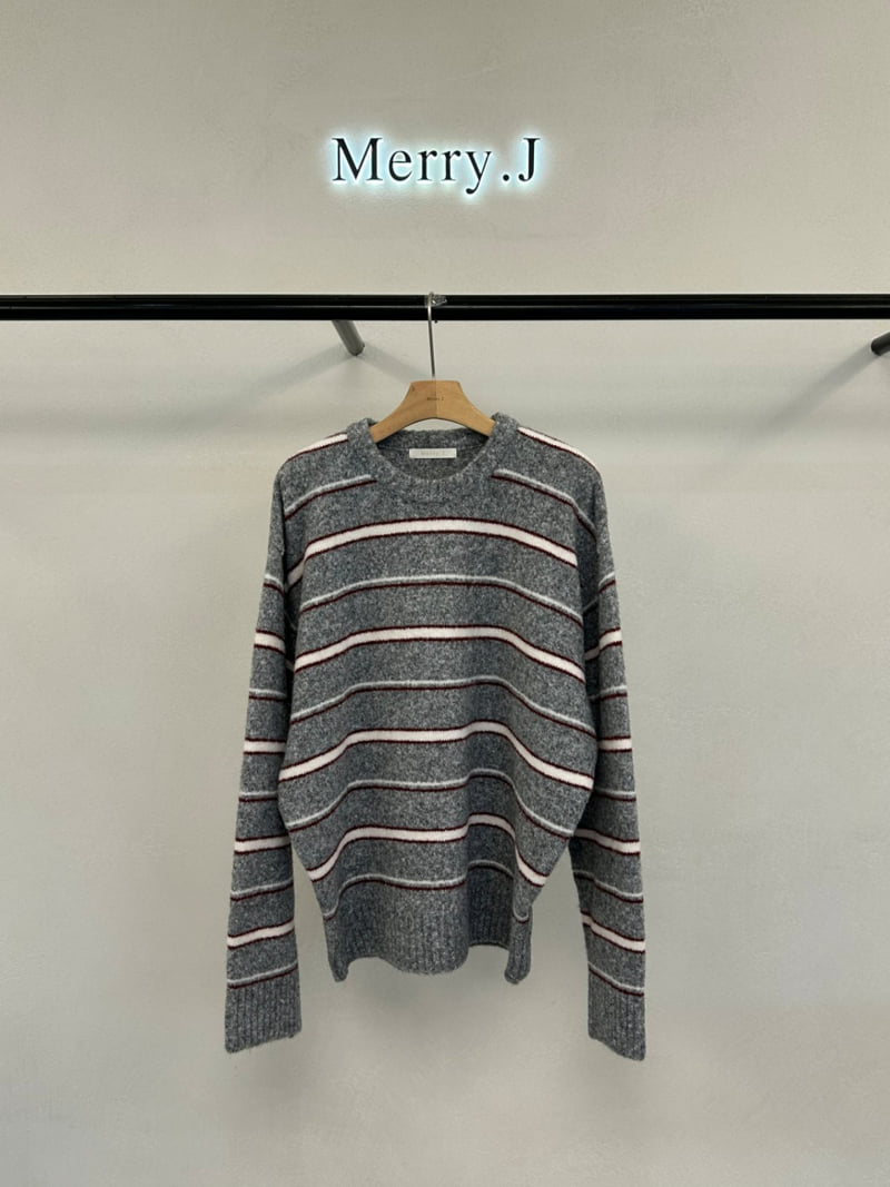 Merry J - Korean Women Fashion - #womensfashion - Old School Stripe Knit - 3