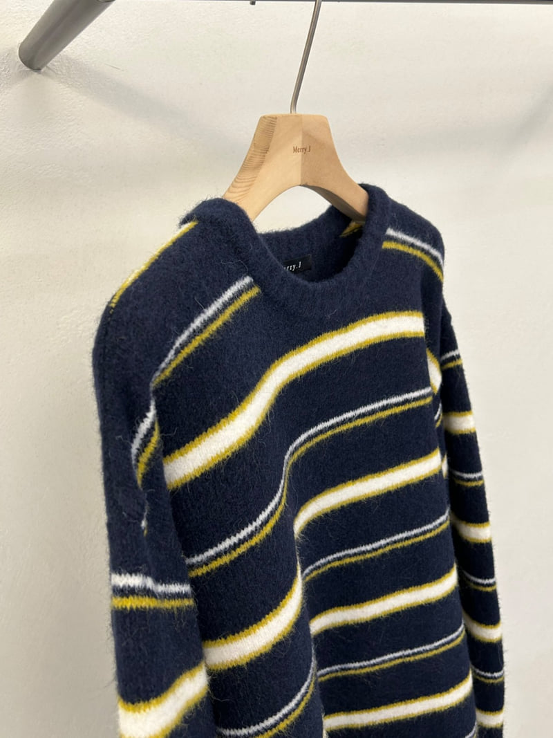 Merry J - Korean Women Fashion - #womensfashion - Old School Stripe Knit - 9