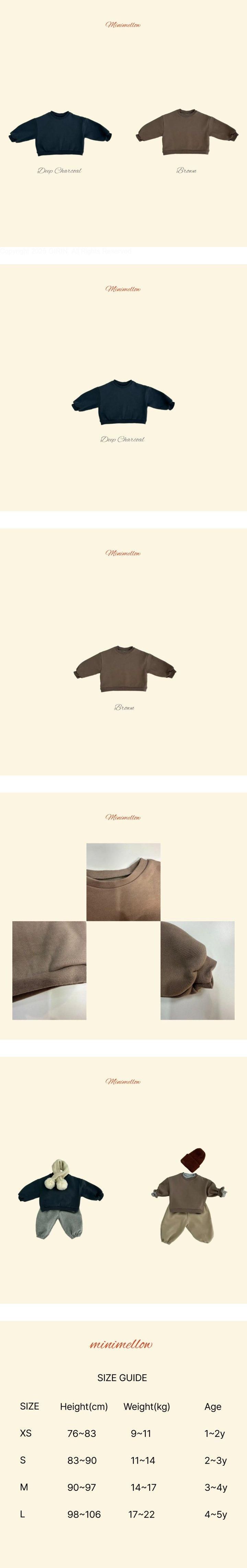Mini Mellow - Korean Baby Fashion - #babyoutfit - Wide Fit Brushed Sweatshirt