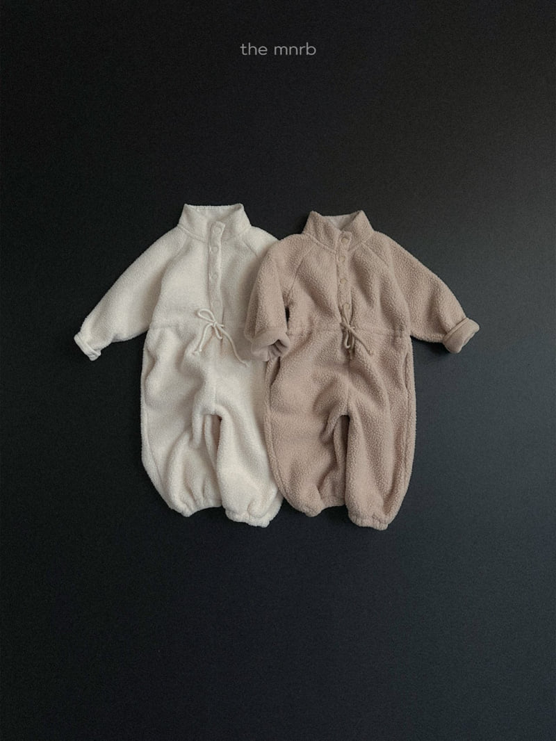 Mini Robe - Korean Baby Fashion - #babyootd - Bear Fleece Jumpsuit - 3