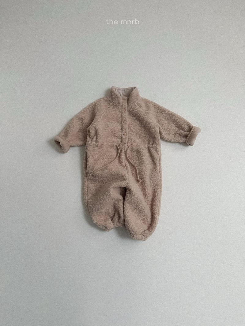 Mini Robe - Korean Baby Fashion - #babyootd - Bear Fleece Jumpsuit - 4