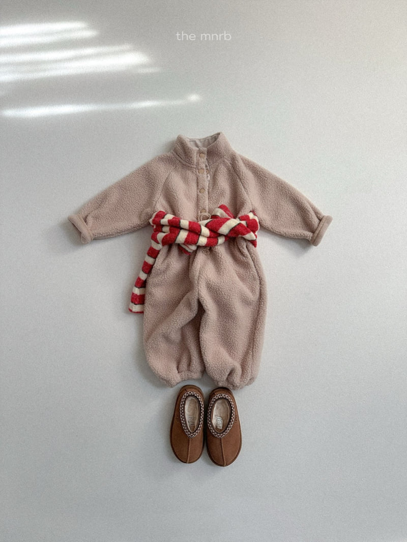 Mini Robe - Korean Baby Fashion - #onlinebabyboutique - Bear Fleece Jumpsuit - 7