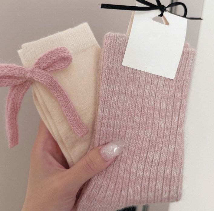 Miso - Korean Children Fashion - #childofig - Pink Gray Socks Set - 3