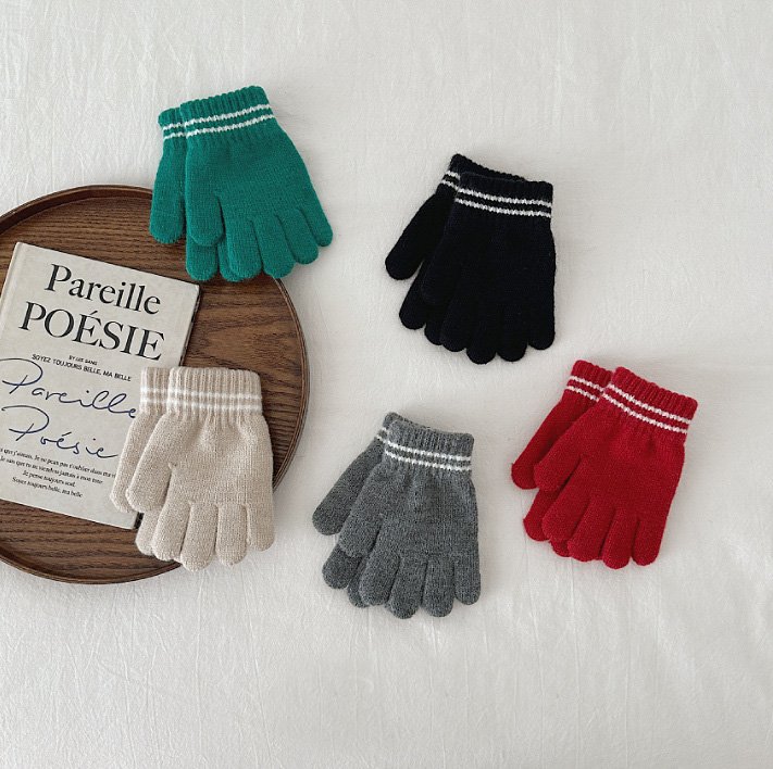 Miso - Korean Children Fashion - #designkidswear - Two-Line Finger Gloves - 3