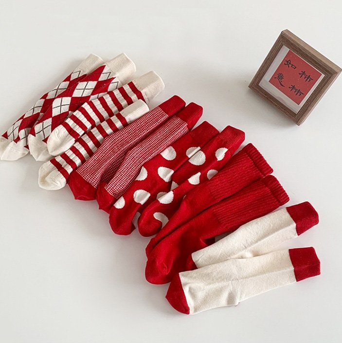 Miso - Korean Children Fashion - #discoveringself - Red Socks Set - 6