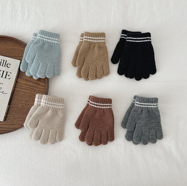 Miso - Korean Children Fashion - #designkidswear - Two-Line Finger Gloves - 4
