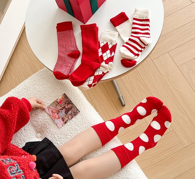 Miso - Korean Children Fashion - #kidzfashiontrend - Red Socks Set - 10
