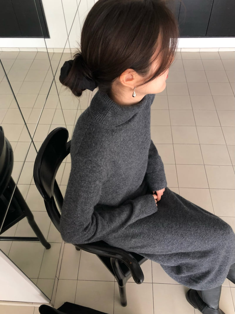 Moani - Korean Women Fashion - #momslook - Wool Cashmere Turtleneck Robe One-piece - 9