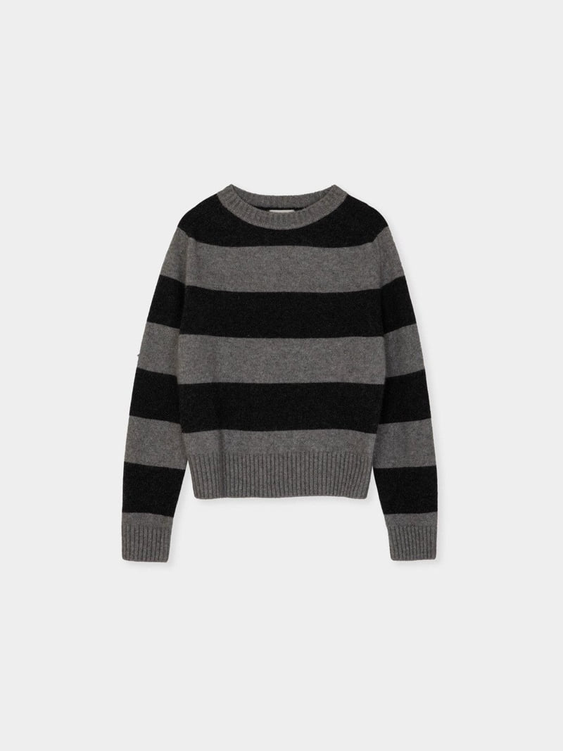 Moani - Korean Women Fashion - #momslook - Fuzzy Brushed Raccoon Stripe Knit - 6