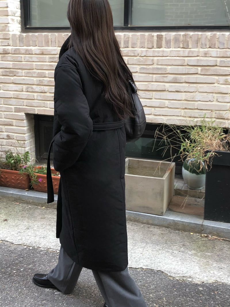 Moani - Korean Women Fashion - #restrostyle - Padded Robe Coat - 11