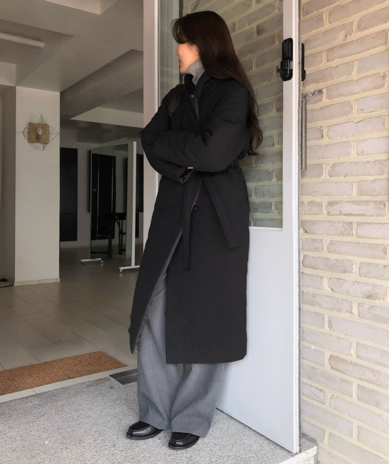 Moani - Korean Women Fashion - #vintageinspired - Padded Robe Coat - 8