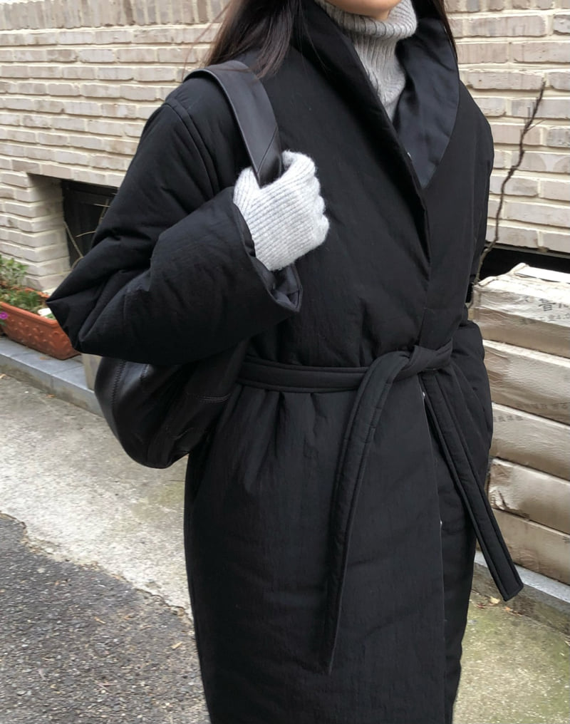 Moani - Korean Women Fashion - #vintagekidsstyle - Padded Robe Coat - 9
