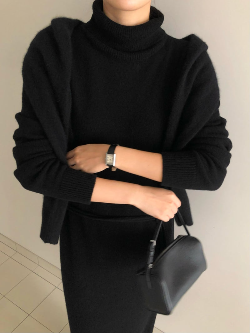 Moani - Korean Women Fashion - #womensfashion - Wool Cashmere Turtleneck Robe One-piece - 11