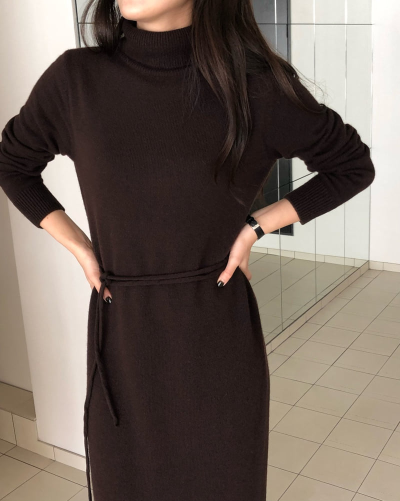 Moani - Korean Women Fashion - #womensfashion - Wool Cashmere Turtleneck Robe One-piece - 7