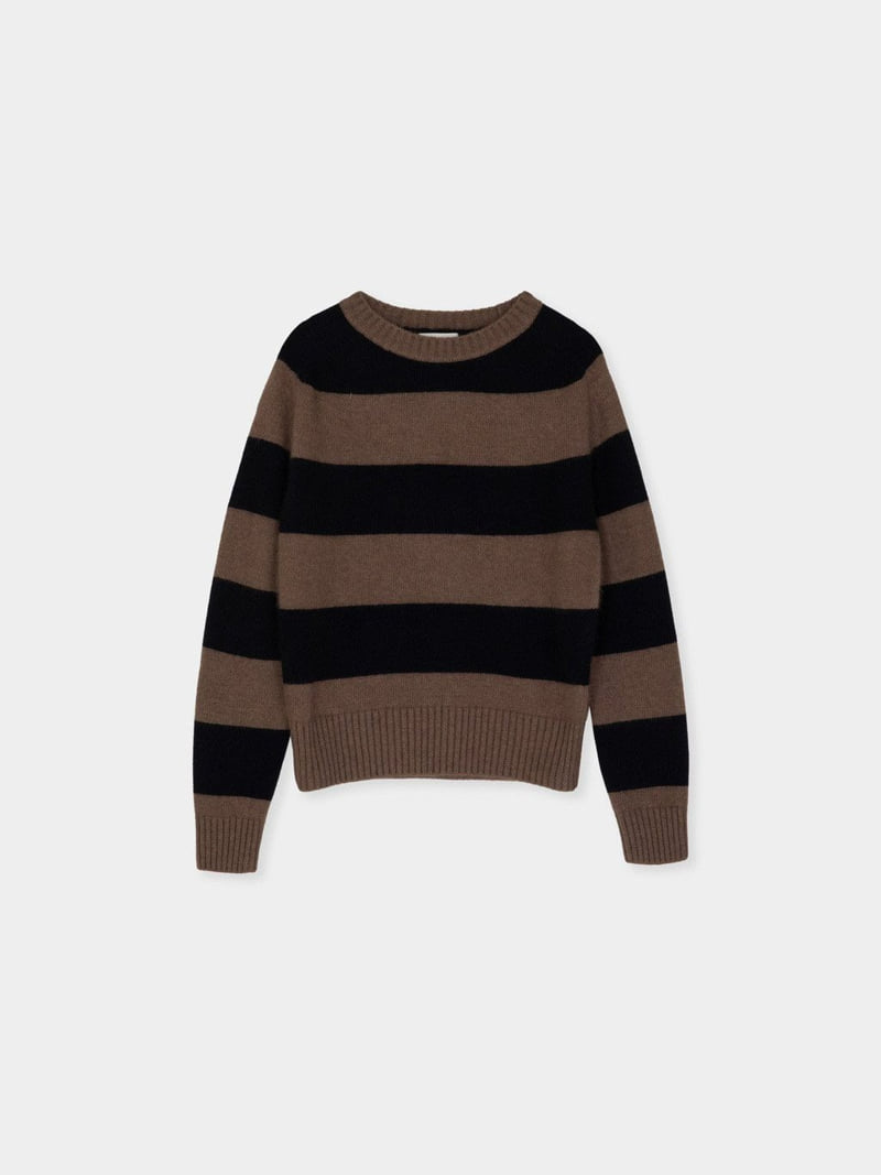 Moani - Korean Women Fashion - #momslook - Fuzzy Brushed Raccoon Stripe Knit - 4