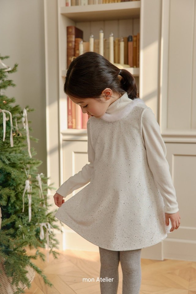 Mon Atelier - Korean Children Fashion - #Kfashion4kids - Noel Velvet One-piece (Cream) - 7