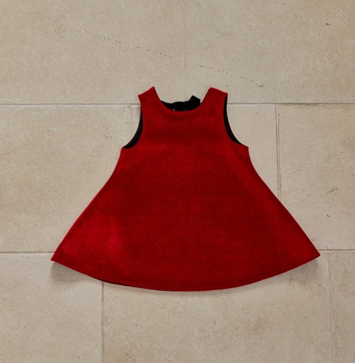 Mon Atelier - Korean Children Fashion - #childofig - Noel Velvet One-piece (Red) - 11