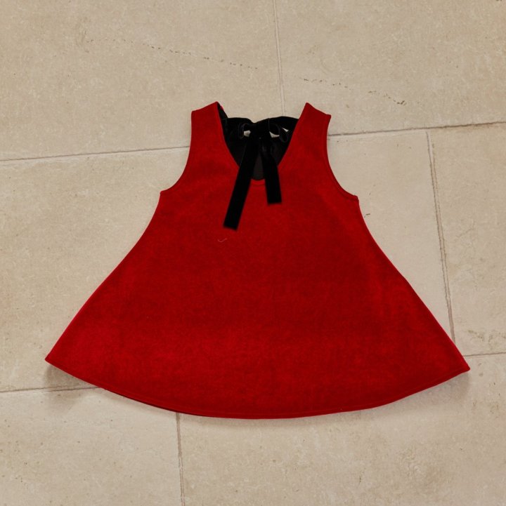 Mon Atelier - Korean Children Fashion - #childofig - Noel Velvet One-piece (Red) - 12