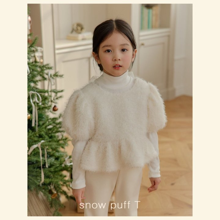 Mon Atelier - Korean Children Fashion - #designkidswear - Snow Puff Tee - 2