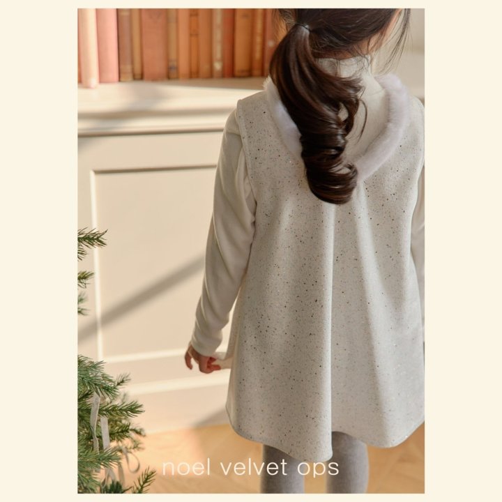 Mon Atelier - Korean Children Fashion - #discoveringself - Noel Velvet One-piece (Cream) - 2