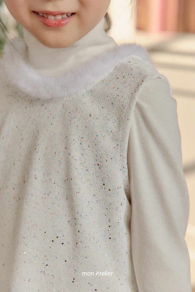 Mon Atelier - Korean Children Fashion - #fashionkids - Noel Velvet One-piece (Cream) - 3
