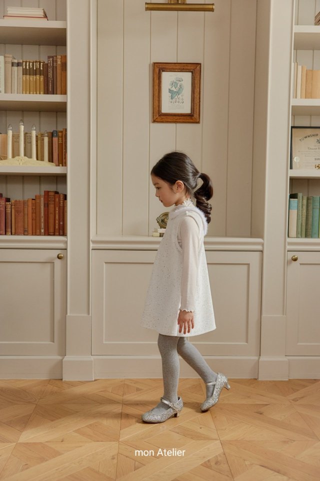 Mon Atelier - Korean Children Fashion - #kidsstore - Noel Velvet One-piece (Cream) - 5